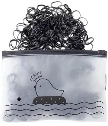 1000PCS Baby Hair Ties – Mini Rubber Bands for Infant & Toddler Hair, No-Damage, Tangle-Free, Gentle Stretch, Comes with Reusable Storage Pouch (Black)