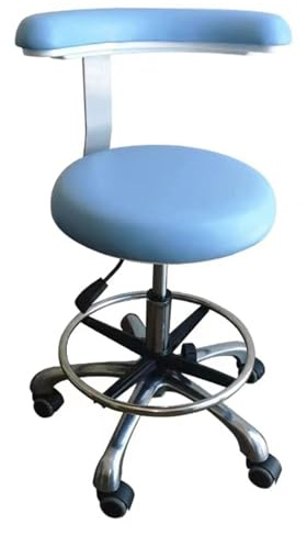 PZOFERLIN Stühle Medizinische Hocker Hocker for Zahnarzthelfer, höhenverstellbar 460–610 mm, 360-Grad-Drehung, PU-Leder, mit Armlehne und Fünf-Sterne-Basis, 1 Stück(D3)