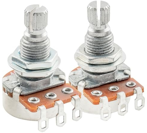 Alpha A500K+B500K Mini Pots Metrisch Standard Split Shaft 9,5mm Audio Linear Taper Potentiometer für ST Tele PB JB Style E-Gitarre Bass (Set 1A1B)