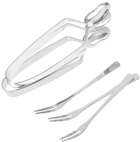 TOPPERFUN 3ensembles Inox Pinces Escargot Et Fourchettes De Table Ustensiles Solides Et Légers Pour Maison Et Restaurant