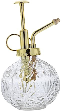 Abaodam Bouteille D’arrosage en Verre Vintage pour Jardinage Intérieur Extérieur, Pulvérisateur Transparent Petite Taille, Flacon Pulvérisateur Compact pour Plantes Succulentes Fleurs Légumes