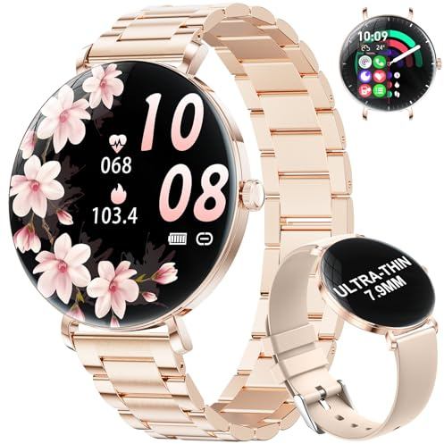 BENYAR SMART Smartwatch Donna con Ultra Sottile 1.43 AMOLED, 110+ Modalità Sportive Orologio Smartwatch con Chiamata Bluetooth/Fisiologia Femminile/IP68 Impermeabile per Android iOS