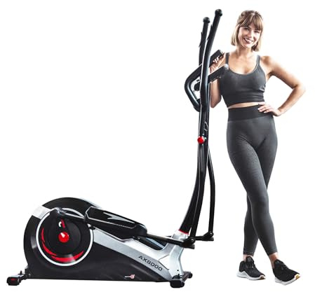 Christopeit Crosstrainer Ellipsentrainer AX 8000 – Robuster Heimtrainer bis 150kg, 24 Stufen Magnet-Widerstand, 8 kg Schwungmasse, LCD-Display mit Tablet-Halter, Kinomap, Bluetooth