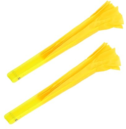 VALICLUD Dance Fans for Martial Arts Training and Decorative Use Hand Fans 2pcs Yellow Folding with Dualhanded Design, Fabric and Abs Material Lightweight and Foldable for Women