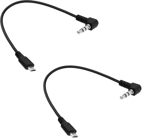 YARCHONN Mikro USB auf 3,5 mm Audiokabel Adapter Micro USB stecker zu 3 Pol 3,5 mm TRS Stecker AUX Stereo Audio Konverter Verlängerungskabel für Handys Tablets CD/DVDS-30cm / 11.8zoll -2pcs