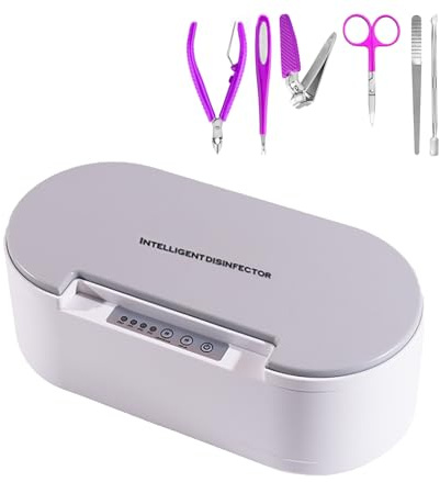 UV Nail Tool Steriliser, UV Dummy Sterilizer Box for Nail Tools with Aromatherapy, Professional Sterilizing Cleaning Box with Voice Broadcast for Nail Art Tools, Nail Clippers, Scissors, Hair Salon