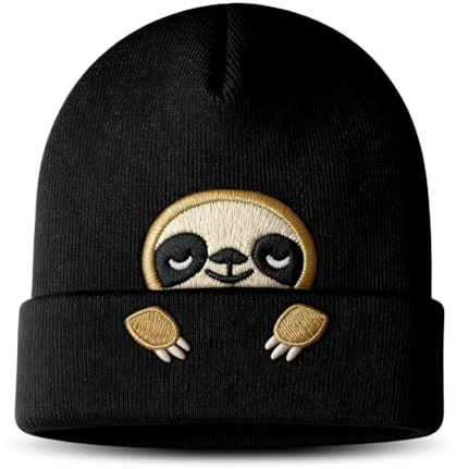 JhavexToy Bradipo Berretto Beanie Magliao con Ricamo Dolce Regalo Decorativo Carino per Donne Uomini Regali Divertenti di Natale e Compleanno Accessorio Design per Bradipo Amanti