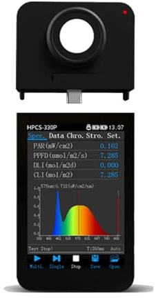 HPCS330P Handheld Plant Spectrometer With Wavelength Range 350-800nm Light Meter UV Radiometer For LED Grow Lights Easy Data Reading