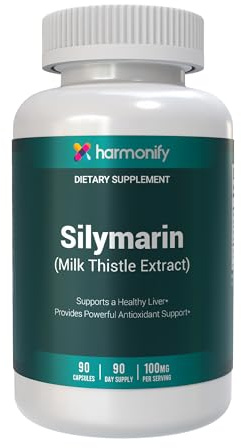HARMONIFY Silymarin 100 mg | Liver Health & Antioxidant Support | Non-GMO, Gluten-Free | 90 Vegetarian Capsules