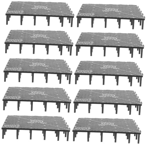 KOMBIUDA 10pcs Black Aquarium Bottom Filter Tray for Fish Tanks, Egg Crate Grid Isolation Plates for Efficient Undergravel Filtration, Aquarium Separation and Water Flow Management