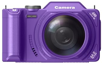 Appareil photo numérique 4K avec capteur 64 MP, zoom numérique 18x et écran rabattable de 3, WiFi activé pour un partage facile, blanc
