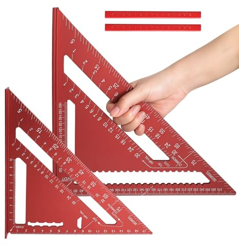Zimmermann vinkelset, 2 stycken anslagvinklar 300 mm och 180 mm snickarvinkel, multifunktionell anslagningsvinkel, metall, precision, snickarvinkel för exakt 45° & 90°, mätning streckmått