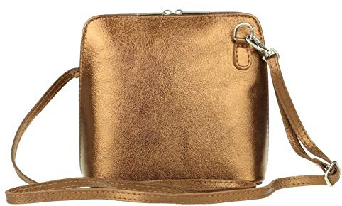 Girly Handbags Femmes Cuir véritable métallique Cross Body Sac ˆ bandoulire