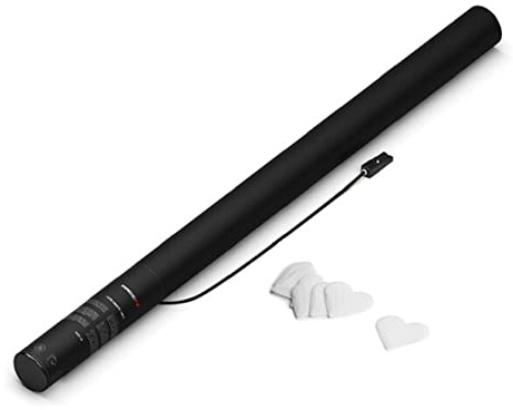 MagicFX Konfettikanone 80 cm elektrisch – Weiß (Herzkonfetti)