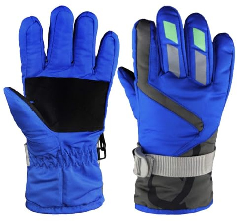 DDBO Lovely Ski Gloves Winter Outdoor Snow Warm Mitten for Kids Boys and Girls (1-4 Years) Royal Blue
