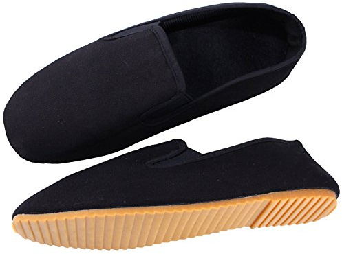 Bay Kung Fu Schuhe Thai Chi Chinisische Slipper Wushu Yoga Tai Chi Kampfkunst schwarz Qi Gong Win Tsung (43, schwarz)