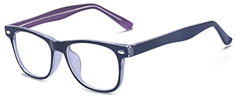 Outray Kid's Blue Light Filter Computer Glasses for Blocking UV Blue Ray Minimize Headache [Anti Digital Eye Fatigue] Transparent Lens Purple Frame