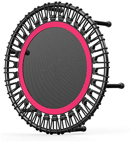 Elastiska rep fitness trampolin / 40 tum fitness studsmatta för kroppsträning och konditionsträning, för inomhus och trädgård/gym, viktkapacitet: 200 kg Diameter:48″ Röd