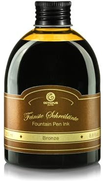 Octopus Fluids Füllhaltertinte Bronze, Schreibtinte, 250 ml Nachfüllflasche | Farbintensive Schreibtinte zum Nachfüllen, mit schönem Shading, für Füllfederhalter, Kalligrafiefeder und Glasfeder