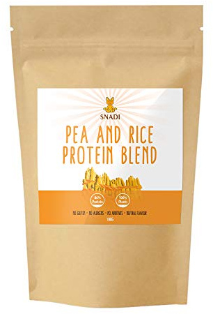 Ärtor och risproteinisolat - 1 kg. Glutenfritt Vegan proteinpulver 100% naturligt Växtproteinpulver.