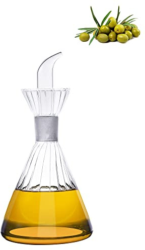 HAIZEEN 9 oz/250 ml Glass All-Purpose Cruet, Glass Oil Decanter and Cruet for Kitchen and BBQ oil dispenser bottle for kitchen Cooking Oil Dispenser Oil Bottle