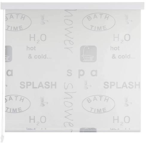 Lasamot Cortina de Ducha para baño Persiana Enrollable, Resistente al Agua, de Secado rápido y fácil de Limpiar, diseño a Salpicaduras, 140x240 cm