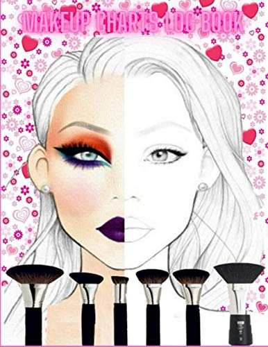Makeup Charts Log Book: Blank Makeup Face Chart Worksheets for Makeup Lovers to Organize and Plan their Designs, Large Page size Faces, 8.5 x 11 Inches, 100 pages