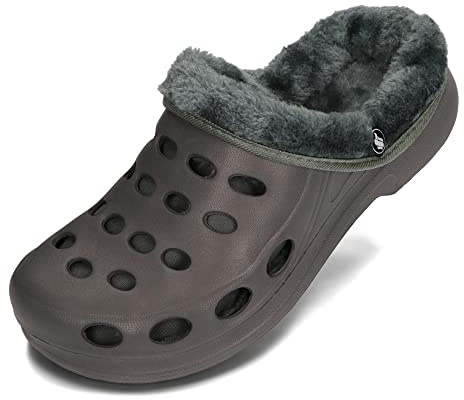 PLAME Herren Eva Clogs Gefüttert Warme Hausschuhe Gartenschuhe 41-46 EU (Graphit, EU Schuhgrößensystem, Erwachsene, Numerisch, M, 42)