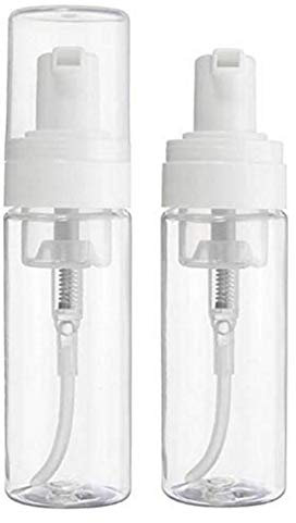 2Pcs 100ml Empty Clear Plastic Foam Dispenser Bottles Refillable Foam Pump for Facial Cleanser Hand Soap Shampoo Liquid Soap Dispenser