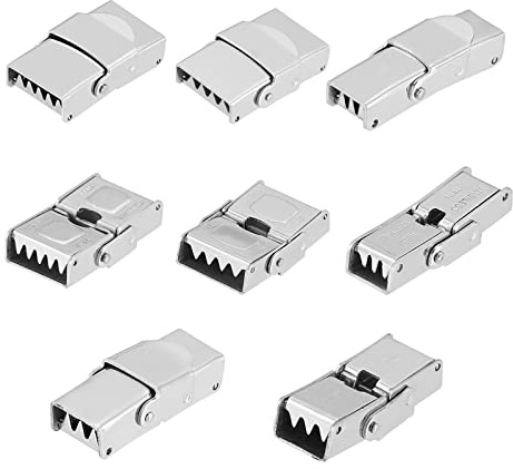 UNICRAFTALE 8 Set 4 Dimensioni Fermagli per Bracciali Orologio in Acciaio Inox 304 Fermagli Cinturino Orologio in Acciaio Inox Braccialetti Orologio Rettangolo Chiusura Fibbia Fibbia