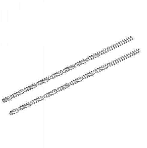 sourcing map HSS (Alta Velocidad Acero) Extra Largo Helicoidales broc*s, 6,5mm broc* Diámetro 250mm Largo 2uds