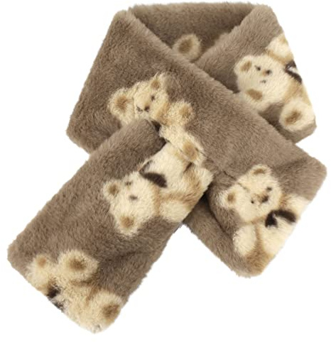 MEGAUK Damen/Mädchen Bär Loop Schal Flauschig Schlauchschal Kuschelig Halstuch Weich Rundschal Winterschal Warm Scarf Imitat Kaninchenfell Tuch