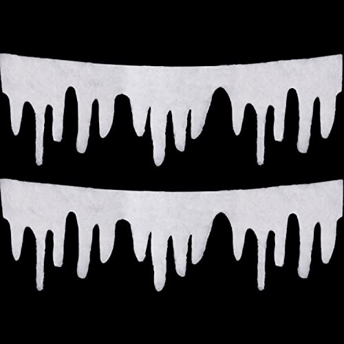 MFUOE 2 Pack Icicle Fringe Icicle Borders Snow Fringe Icicle Garland for Christmas Window Decoration Scene