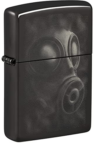 Zippo Sturmfeuerzeug - Smoke Mask Design - High Polish Black - Photo Image - Nachfüllbar - Wiederverwendbar - Windfestes Design - Geschenkbox - Made in USA