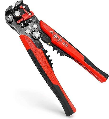 ULTRICS Wire Strippers Electrical, 3 in 1 Wire Cutters, Self-Adjusting Electrical Tools Terminal Crimper for Electricians, Distribution Box Repair, AWG 10-22, Pressure Adjust Rotary Switch, SK5 Cutter