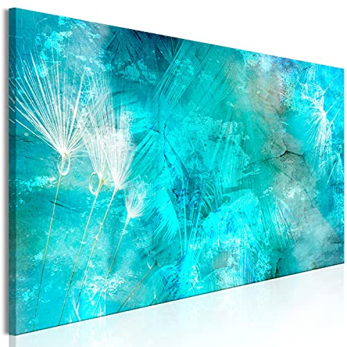 murando - Akustikbild Pusteblume Bilder Akustikschaum Hochleistungsschallabsorber Schallschutz Leinwand 1 tlg Wandbild Raumakustik Schalldämmung Blumen Natur türkis Textur