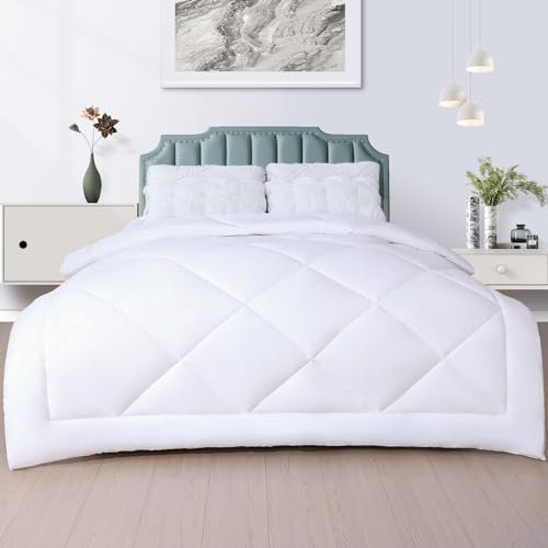PanxHome Bettdecke 135x200cm, 400GSM Warme Daunendecke, Weich & Flauschig, Hypoallergen, Alle Jahreszeiten, Waschmaschinenfest Federbettdecke