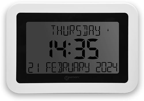 Geemarc Dementia Clock - The Easy-to-read & Self-setting Viso10V2 - Ideal for Seniors and People Living with Alzheimer's - Battery Operated - No Backlight - UK Version (Viso 10)