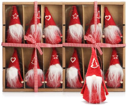 COM-FOUR® 12x Premium Weihnachtsmann-Anhänger 12cm