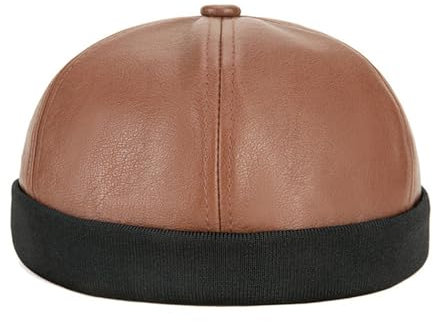 Msuitable Beanie Mütze für Männer ohne Krempe Skully Mütze Skullcap Beanie Arbeiter Matrosenmütze Vintage Rolled Cuff Cap Hat