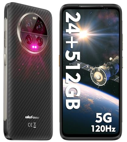 Ulefone Armor 23 Ultra Outdoor Handy 5G Zwei-Wege-Satellitennachrichten Smartphone 24GB + 512GB 5280mAh Akku, 6.78 Zoll FHD+ 120Hz, Android 13, 50MP+50MP+64MP+50MP Kamera, NFC/OTG Schwarz