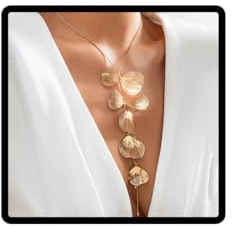Cubahop Quaste Ginkgo Blatt Lange Halsketten Halskette Kette Schmuck Einstellbar für Frauen und Mädchen