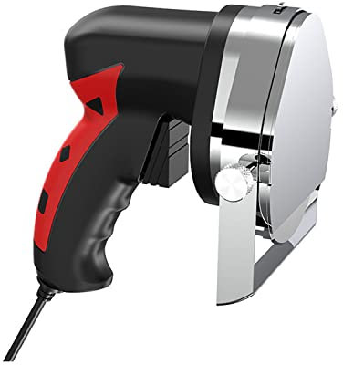 sjdoPulse Cortadora De Kebab Turca Comercial con 2 Cuchillas De 80 W, Cuchillo Eléctrico para Kebab Gyro Shawarma, para Cortar Cordero, Pollo, Negro