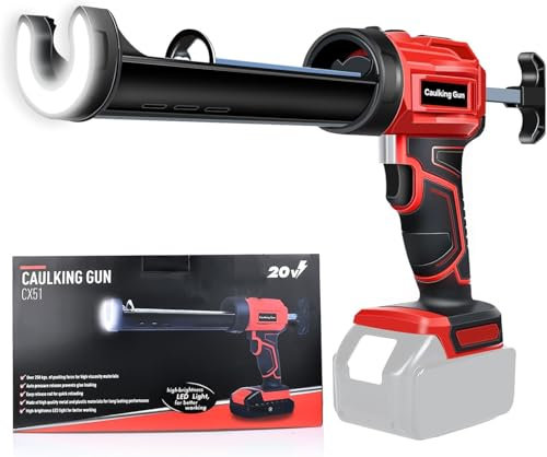 Akku Kartuschenpresse, Kartuschenpistole Kompatibel für Makita 18V Batterie,Elektrische Silikonspritze mit 4 Geschwindigkeiten und LED-Licht,Silikonpistole für Abdichten, Spachteln,ohne Akku