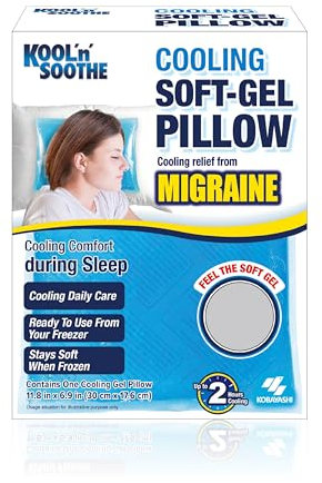 KOOL 'N' SOOTHE Cooling Gel Pillow/Large Size Reusable Cooling Gel Pillow/Immediate Cooling for Migraine in Hard to Reach/Larger Areas