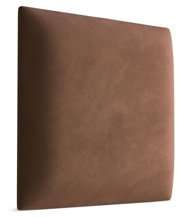 Muralo - Panel acolchado de tela para cojín de pared de terciopelo, para dormitorio, salón, cama, cojín de pared, cabecero de cama, cojín lumbar, cojín acolchado de terciopelo mágico (marrón, 50 cm x
