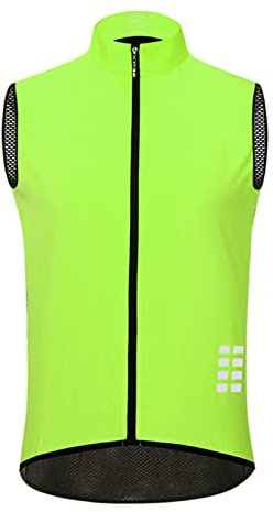 Celucke Fahrradweste Herren Leicht Mesh-Futter Innen Atmungsaktive Sportweste Sommer ärmellose Weste Softshell Laufweste Reflektoren Windweste Fur Cross Country Motorrad Mountainbike Reitweste