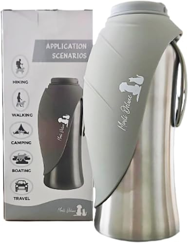 Maili Deluxe, Hundetrinkflasche, Für deinen treuesten Begleiter – 800ml Isolierte Edelstahl Wasserflasche, Doppelwandig Vakuum Isoliert, Leicht zu Reinigen, Perfekt für unvergessliche Abenteuer!