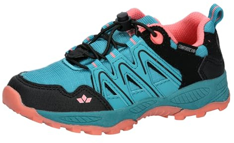 Lico Chaussures de Trekking Leander Unisexes pour Enfant, Bleu pétrole, Noir, Saumon, 39 EU
