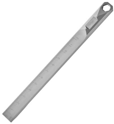 Vdaxvme Measuring Straight Ruler Crowbars Wrench Tool Titaniums Alloy Hard Ruler Waist Hanging Pry Rod for Outdoor Activity